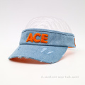 Cappelli da visore da sole lavati da ricamo personalizzato